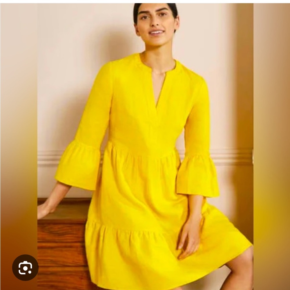 Boden Linen Tiered Dress, 6